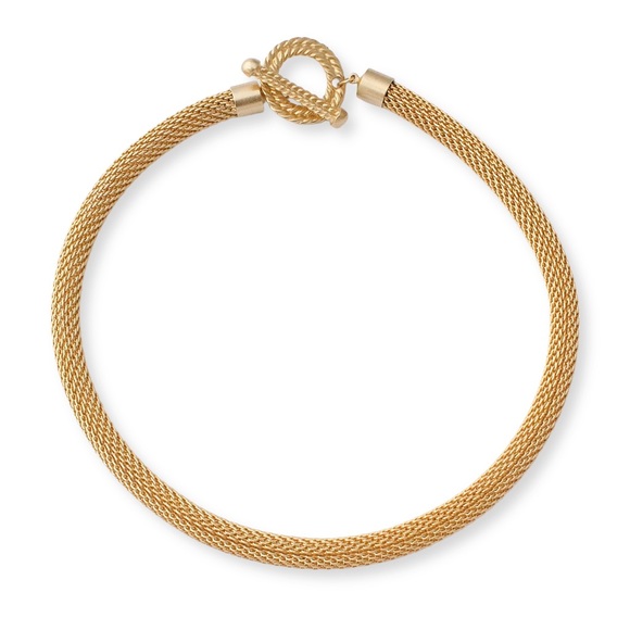 Vintage Gold Tone Mesh Collar / Choker Necklace